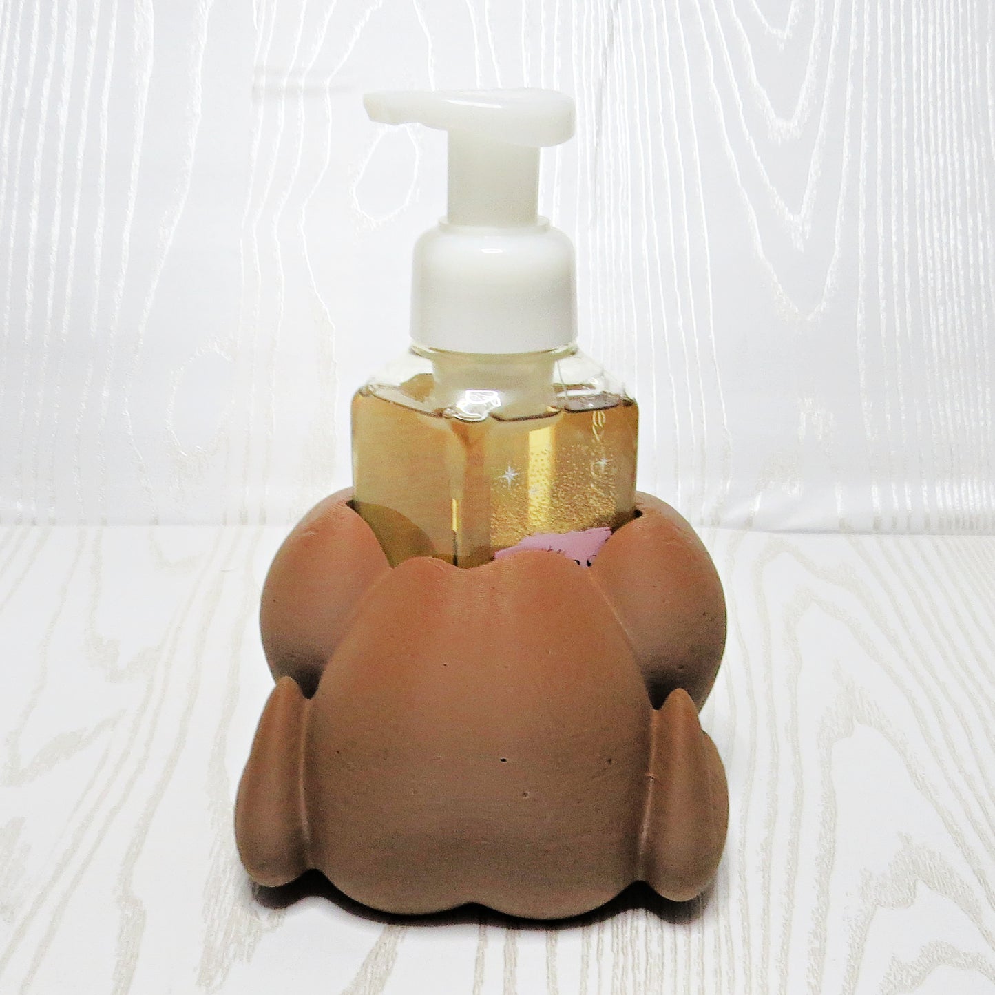 Thanksgiving Turkey Foaming Soap Holder - Fall Kitchen & Bathroom Decor - top view showing pump opening