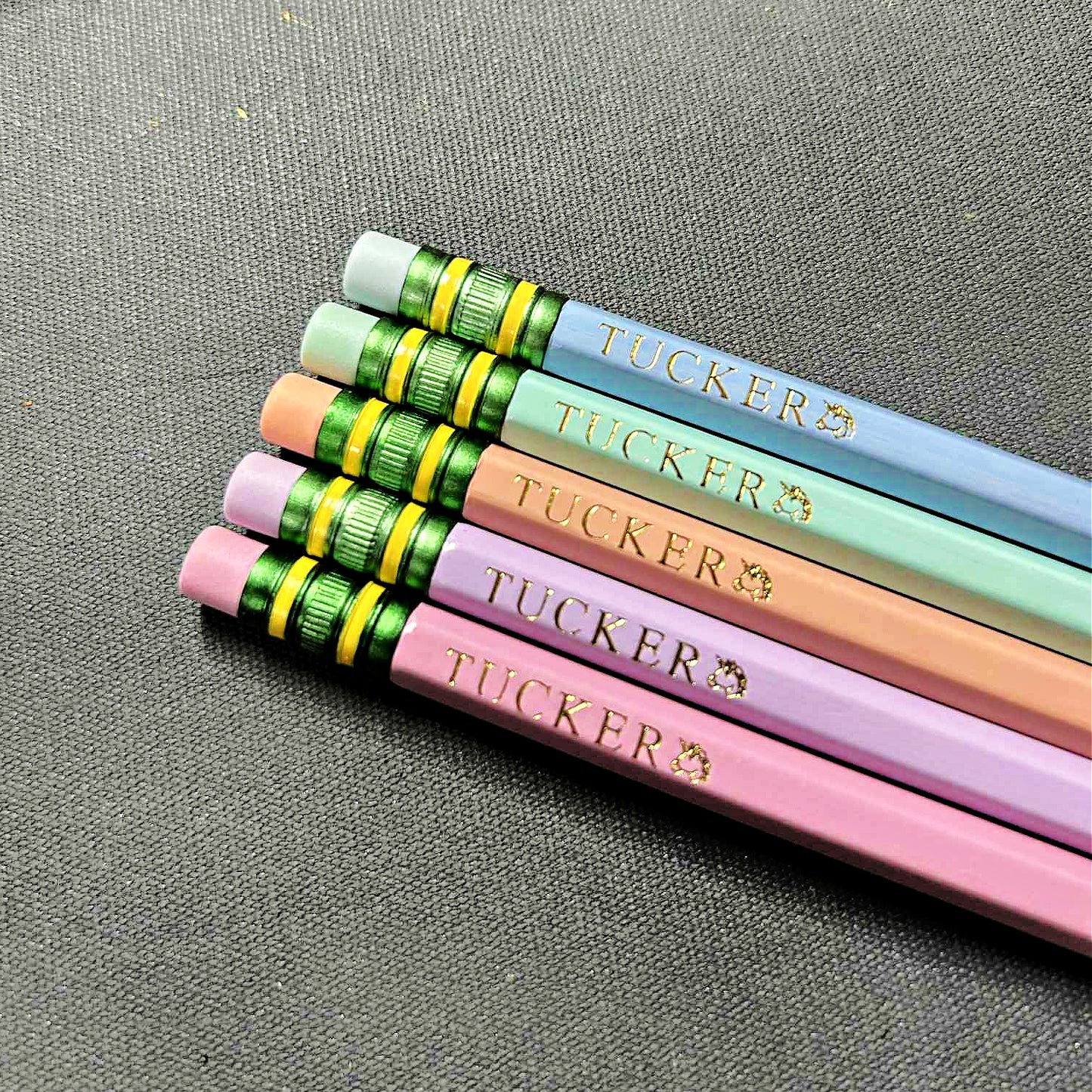 Custom Personalized Pencils Set – Let's Start the Year off Write! Pastel #2 Pencils with Name – Laser Foil Stamped – Teacher Gift, Back to School Supplies, Kids, Students, or Personal Use