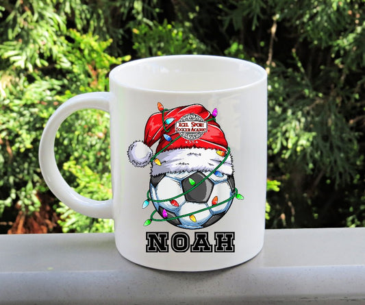 XCEL Sport Soccer Academy Personalized Hot Chocolate Christmas Coffee Mug