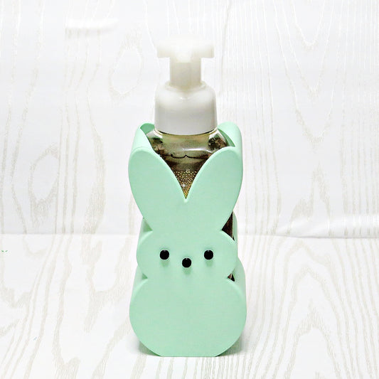 Bunny Foaming Soap Holder | Easter Bathroom Decor - top view showing pump opening