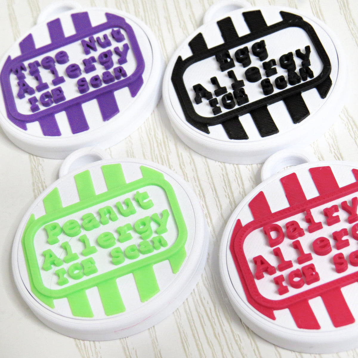 Personalized NFC Allergy Bag Tag — Custom Allergy Alert with Emergency Contact Number for Kids