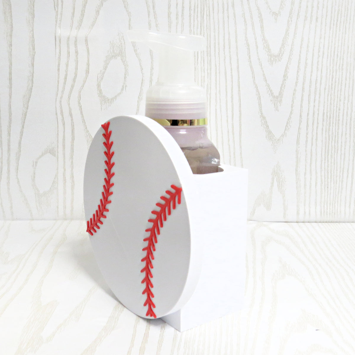 Baseball Foaming Soap Holder — Sports Themed Bathroom Decor for BBW Bottles