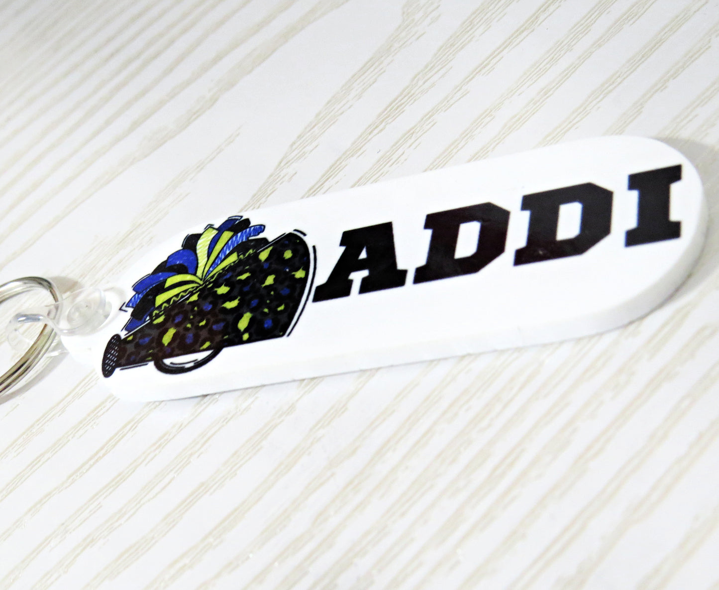 Personalized Cheerleader Keychain – Custom Name Megaphone Bag Tag