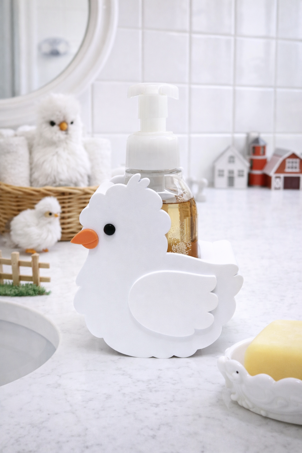 silkey-chicken-foaming-soap-holder-white-farmhouse-kitchen-bathroom-countertop-decor