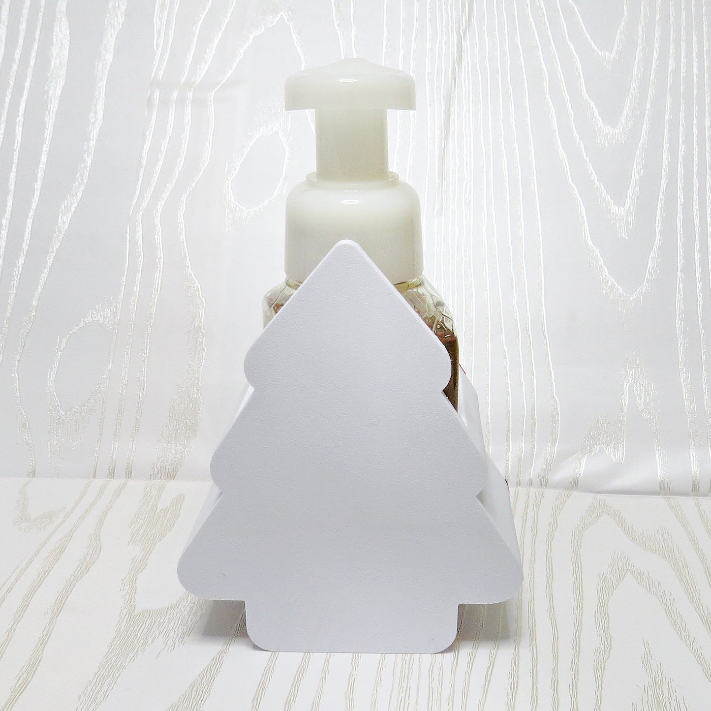 Christmas Tree Cake Foaming Soap Bottle Holder – Cute 3D Printed White Frosted Tree with Red Swirl Icing and Green Sprinkles – Bath and Body Works Foaming Soap Dispenser Stand – Holiday Christmas Kitchen Bathroom Decor – Festive Seasonal Gift