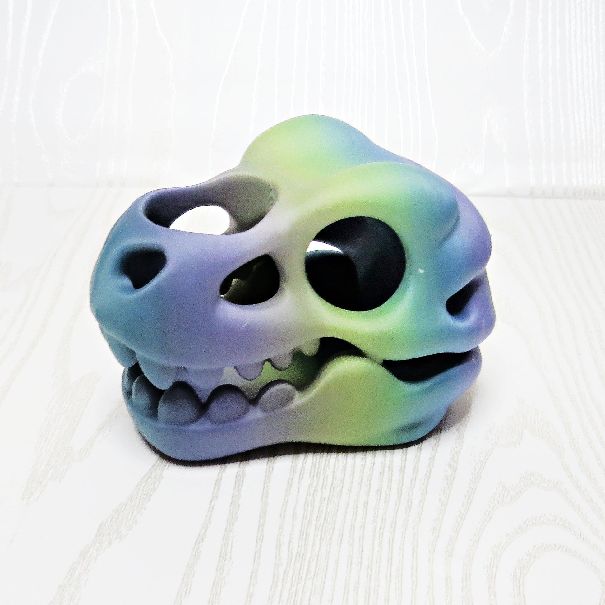 Dinosaur Skull Toothbrush & Toothpaste Holder - Fun Kids Bathroom Organizer - lifestyle in-use display