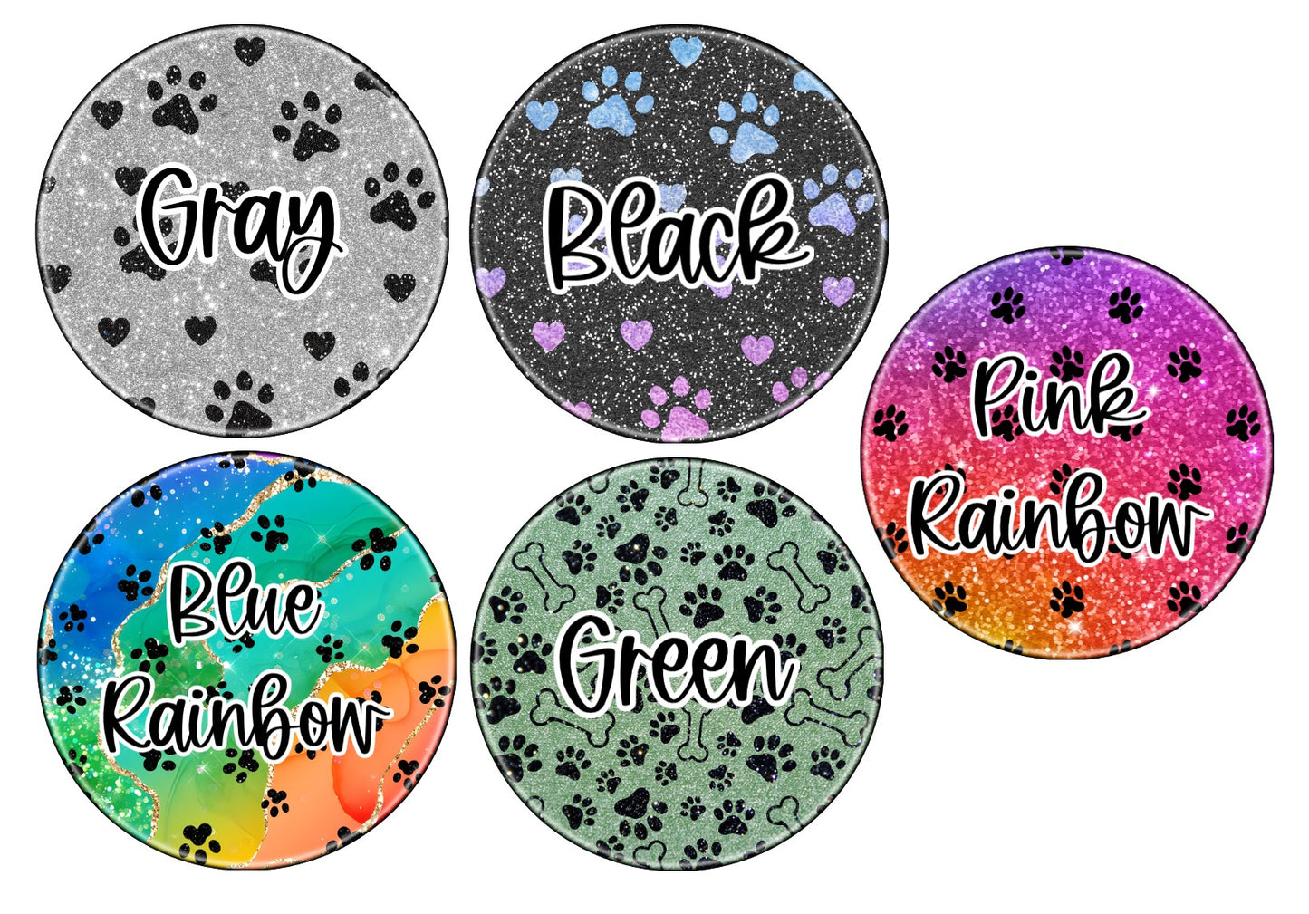 Personalized Paw Print Glitter Name Bag Tag – Custom Backpack or Luggage Tag