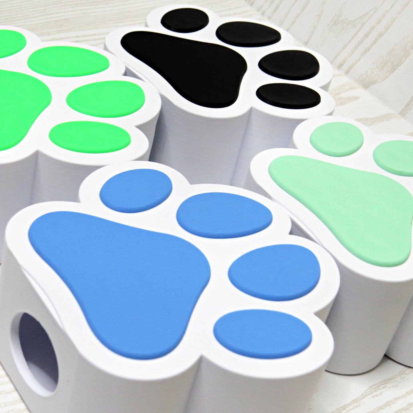 Dog Paw Soap Holder for Foaming Hand Soap | Cute Pet Bathroom Decor - top view showing pump opening