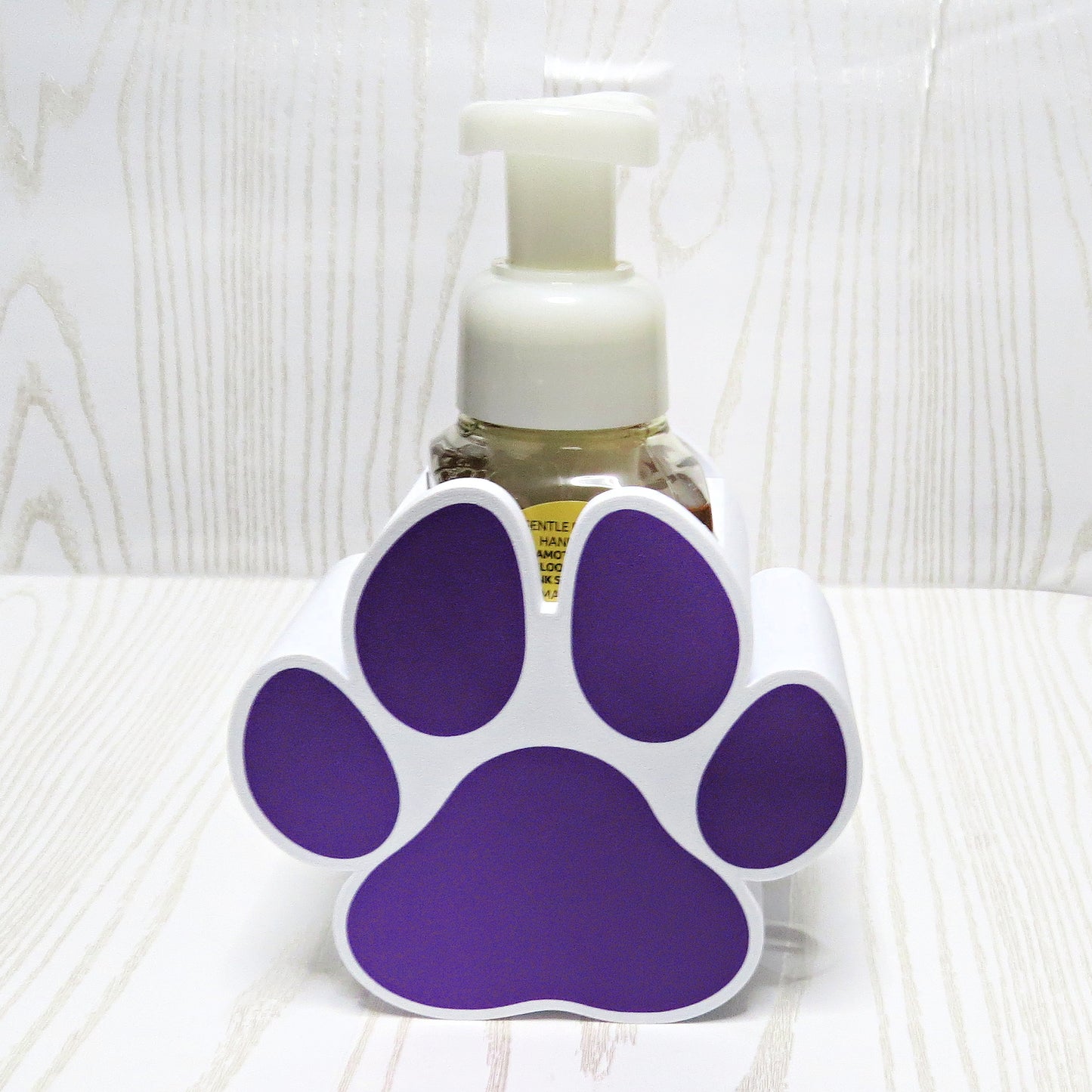 Dog paw bath and body works foaming soap holder pet themed bathroom counter decor