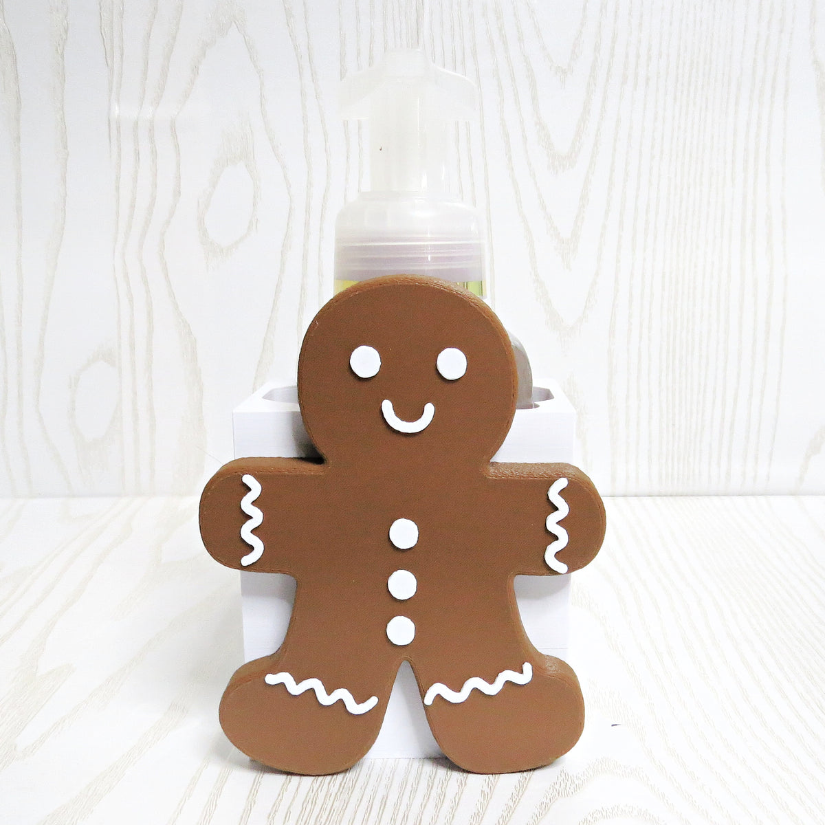 Gingerbread Man Foaming Soap Holder — Christmas Bathroom Decor for BBW Bottles