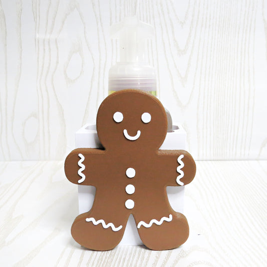 Gingerbread Man Foaming Soap Holder — Christmas Bathroom Decor for BBW Bottles