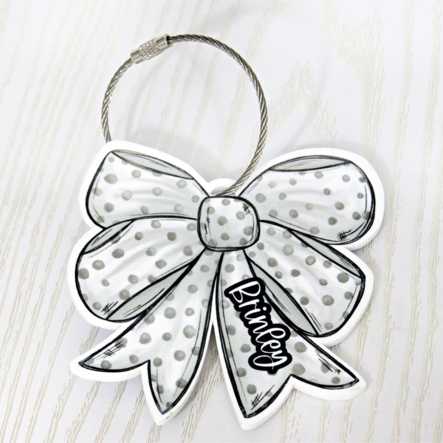 Personalized Golf Ball Bow Bag Tag with Name for Backpack Sports Bag - Custom Kids Acrylic ID - Game Day Gift