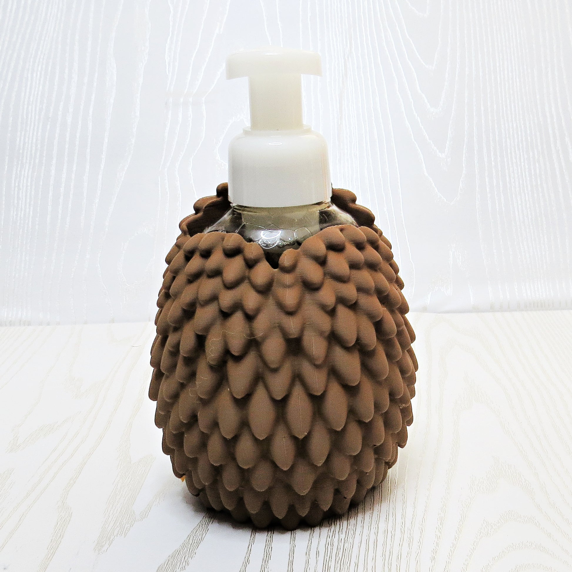 Hedgehog Foaming Soap Holder - Cute Animal Sink Decor - lifestyle with soap bottle inserted