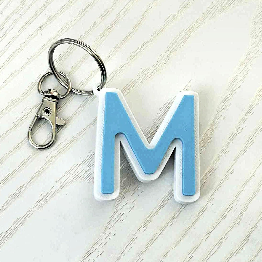 3D Personalized Initial Keychain - Custom Letter Keyring Gift - lifestyle photo being carried