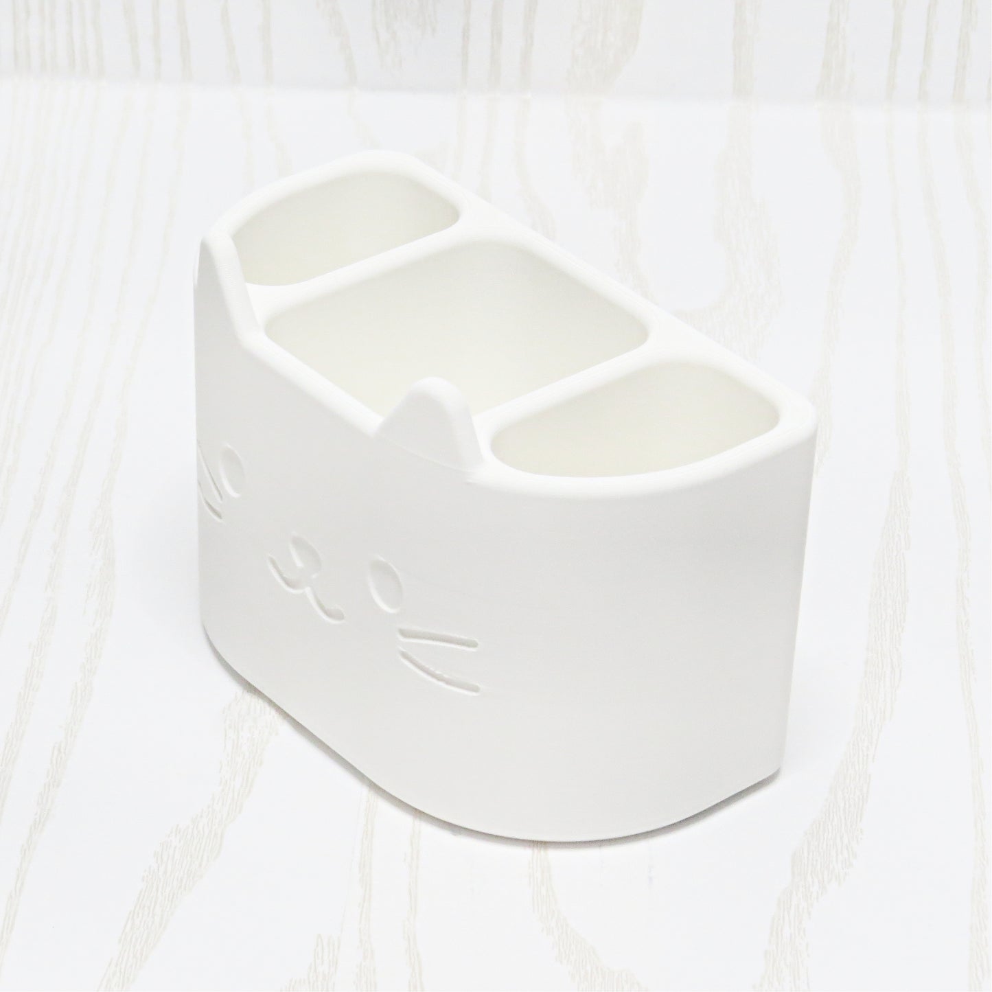 Cute Cat Bathroom Set – Soap Holder & Toothbrush Organizer – Kitty Sink Decor for Kids & Cat Lovers