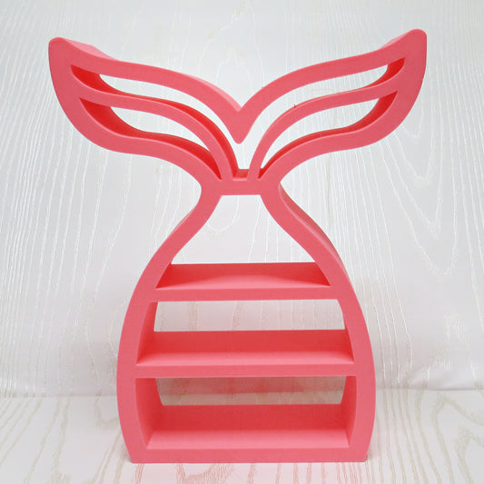 coral-pink-3d-printed-mermaid-tail-silhouette-three-tier-open-shelf-fin-lobes-hourglass-waist-ocean-girls-room-decor
