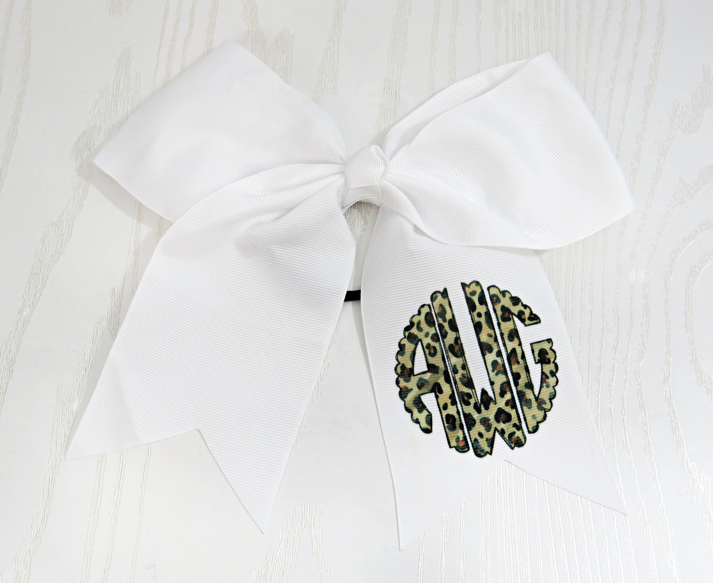 Personalized Leopard Monogram Hair Bow