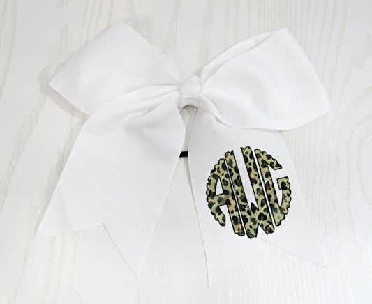 Personalized Leopard Monogram Hair Bow