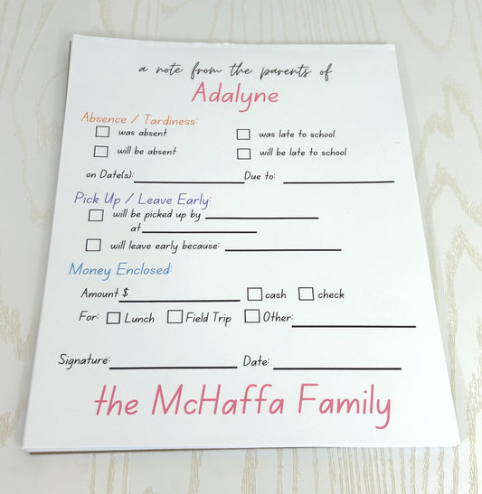 Parent-to-Teacher Communication Notepad – 52 Large Tear-Off Sheets