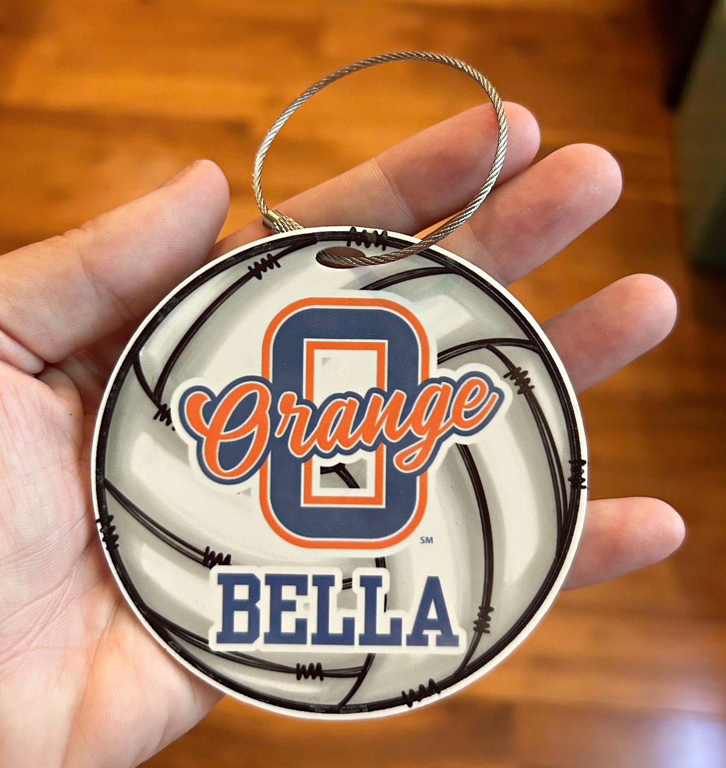 Kenzie's Boutique Handmade Volleyball Bag Tag Personalized with Name for Backpack or Sports Bag Gift – Acrylic Keychain Charm for Girls – Marker ID Identification Label Toddler Teen Accessories
