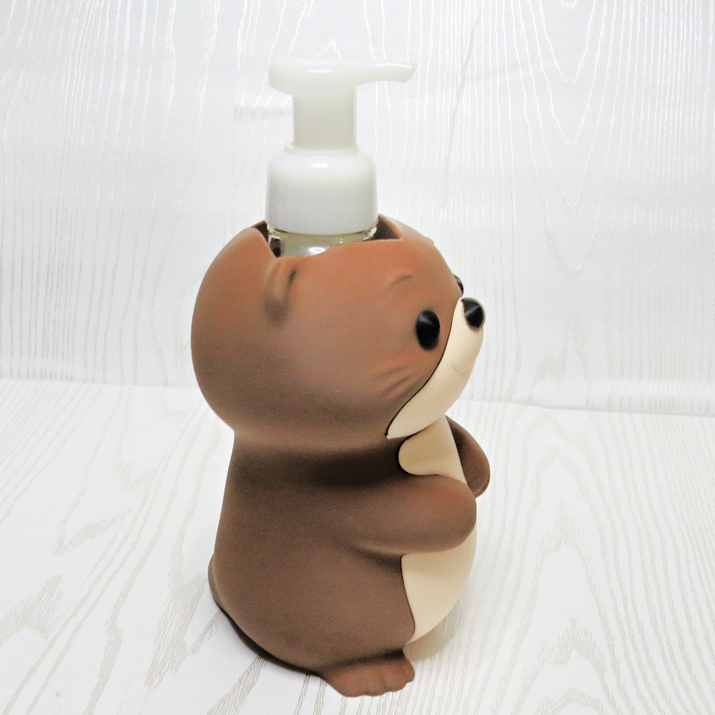 Otter Foaming Soap Holder - Woodland Farmhouse Bathroom Decor - Cute Animal Countertop Organizer for Kitchen Sink and Bath Accessories