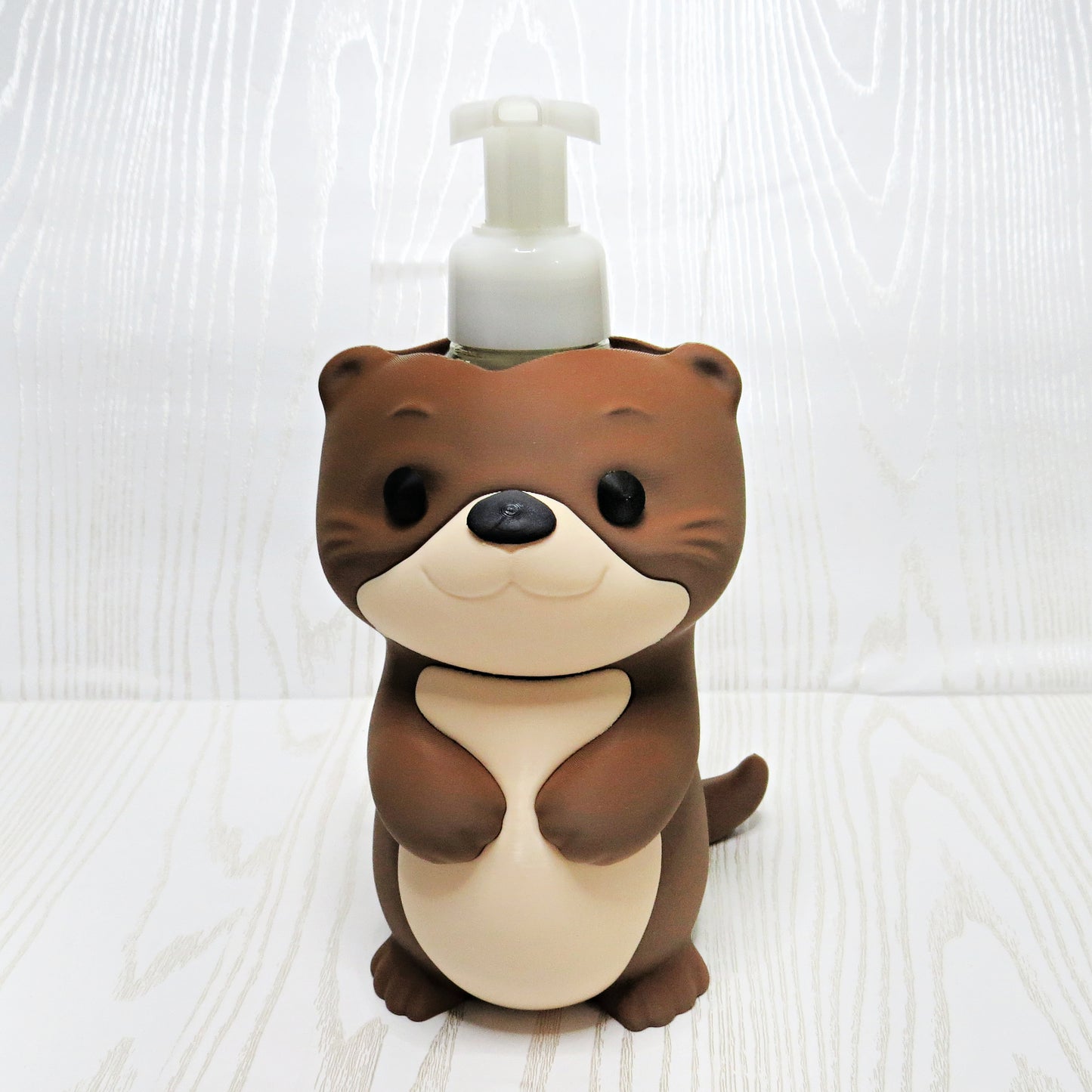 Otter Foaming Soap Holder - Woodland Farmhouse Bathroom Decor - Cute Animal Countertop Organizer for Kitchen Sink and Bath Accessories