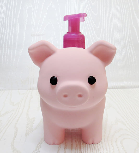 Pink Pig Foaming Soap Holder - side angle showing product shape
