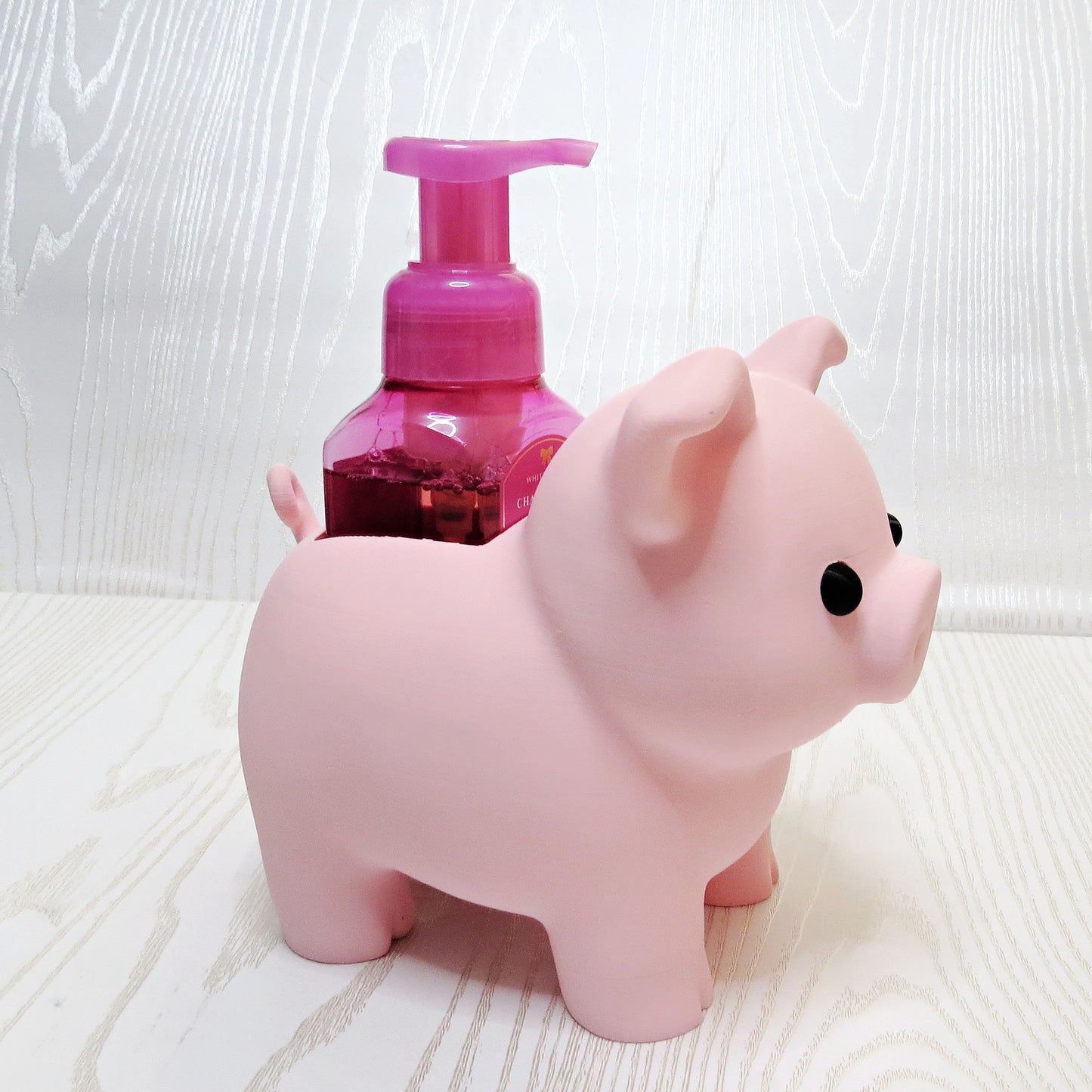 Pink Pig Foaming Soap Holder - close-up of sculpted design detail