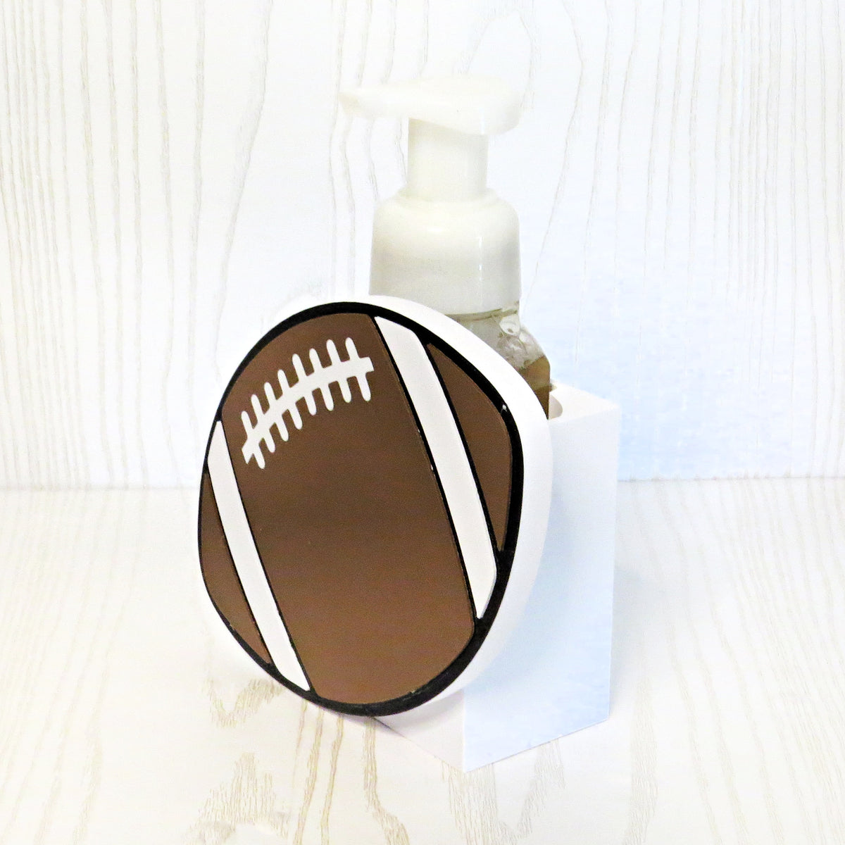 Football Foaming Soap Holder – 3D Printed Game Day Sports Bathroom Decor – BBW Compatible
