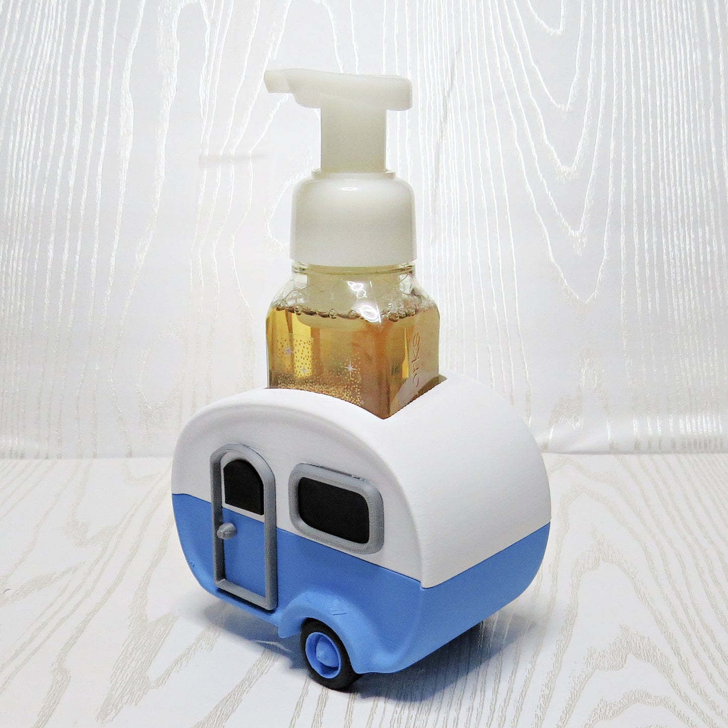 Camper Soap Holder - RV Bathroom Decor & Sink Organizer - side angle showing product shape