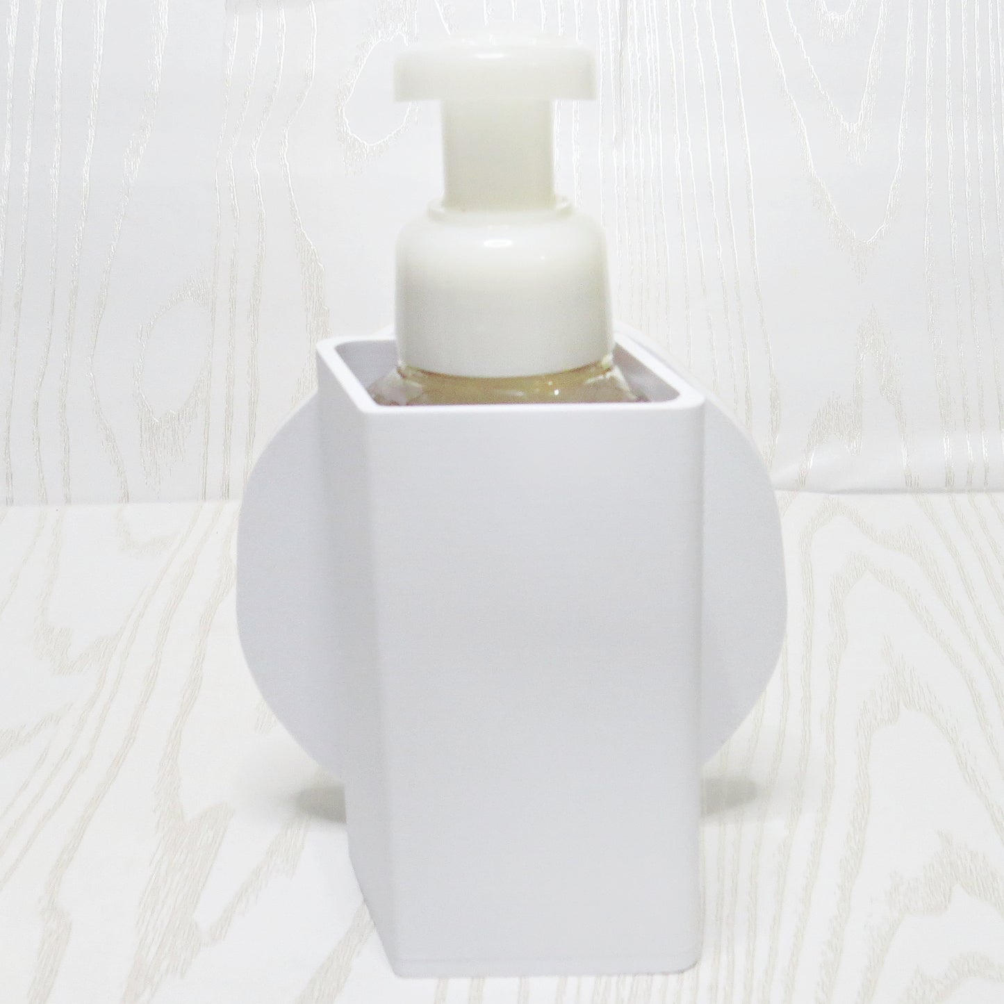 Sand Dollar Foaming Soap Holder - Coastal Beach Bathroom Decor - Ocean Inspir... - lifestyle with soap bottle inserted