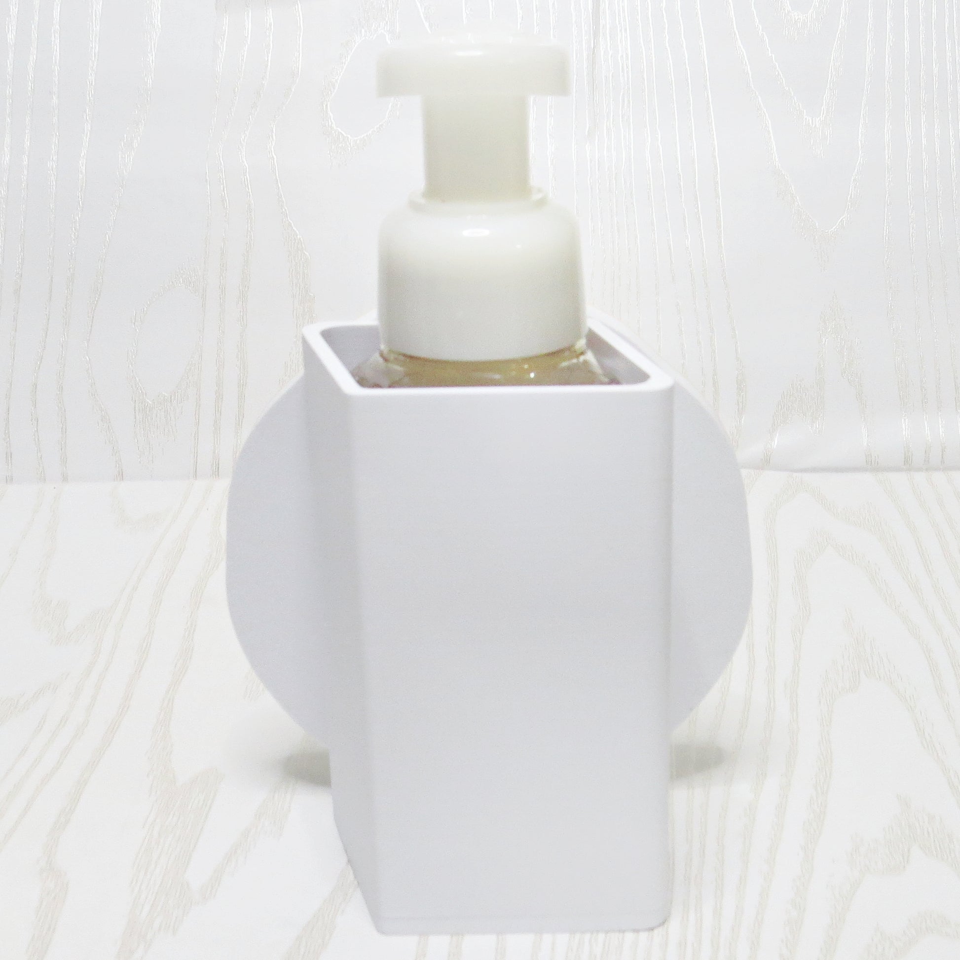 Sand Dollar Foaming Soap Holder - Coastal Beach Bathroom Decor - Ocean Inspir... - lifestyle with soap bottle inserted
