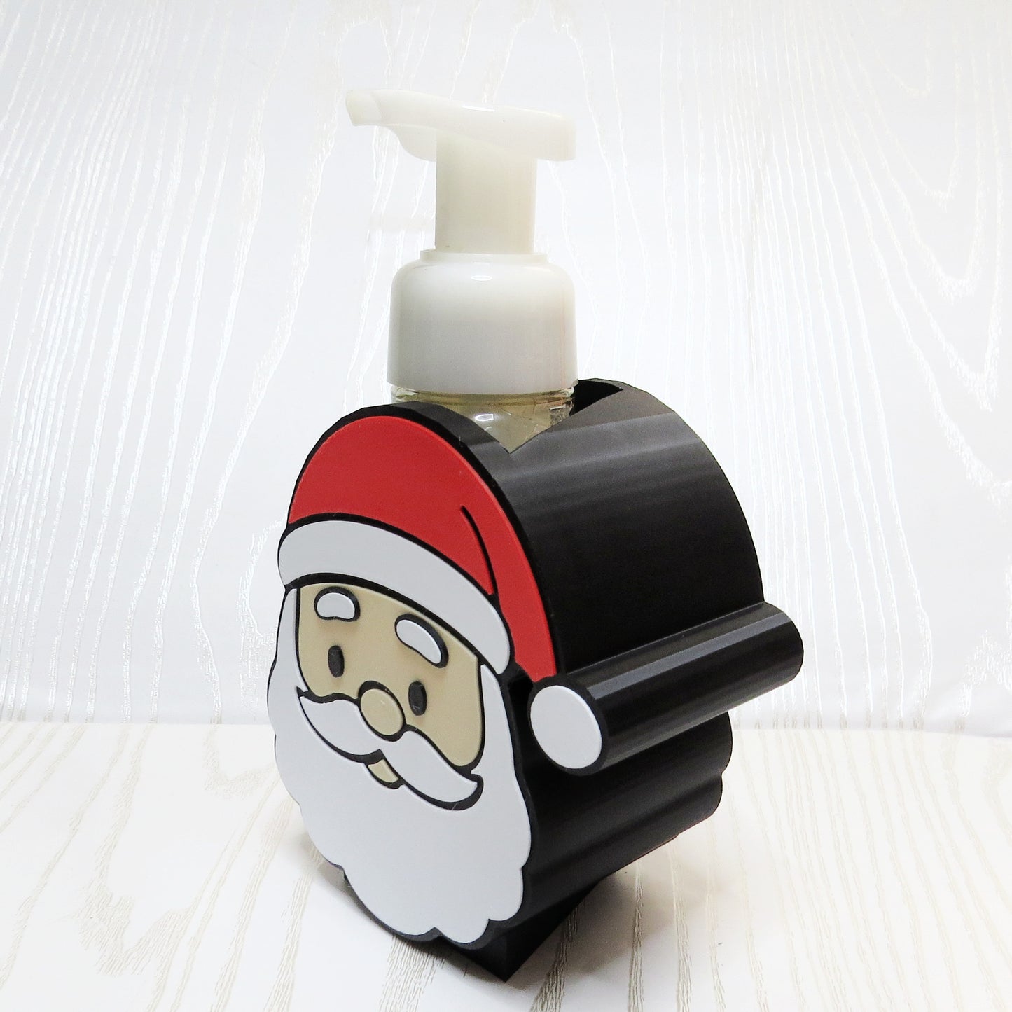 Santa Foaming Soap Holder – 3D Printed Classic Santa Face Christmas Decor – BBW Compatible