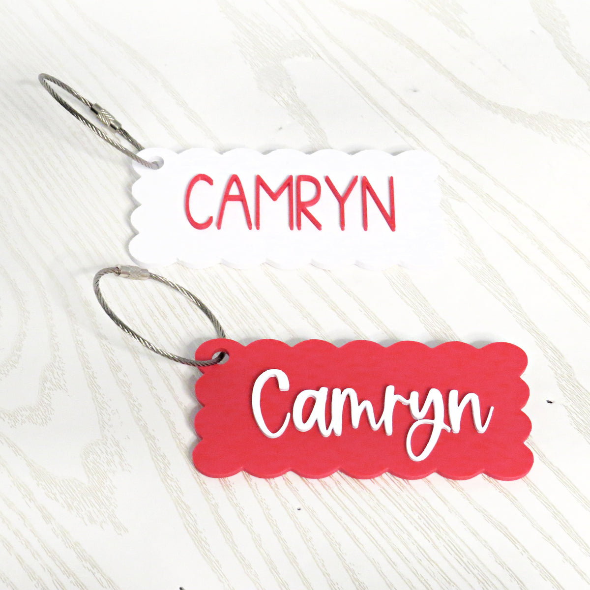 Personalized Scallop Bag Tag — Custom Name Keychain for Backpacks and Lunch Bags