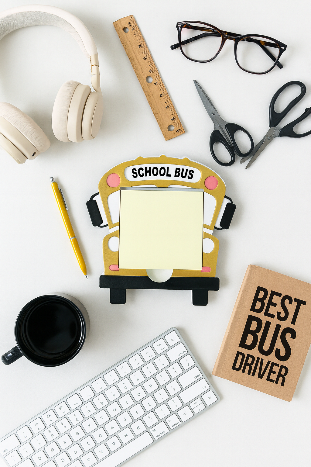 School Bus Sticky Note Holder - alternate angle view