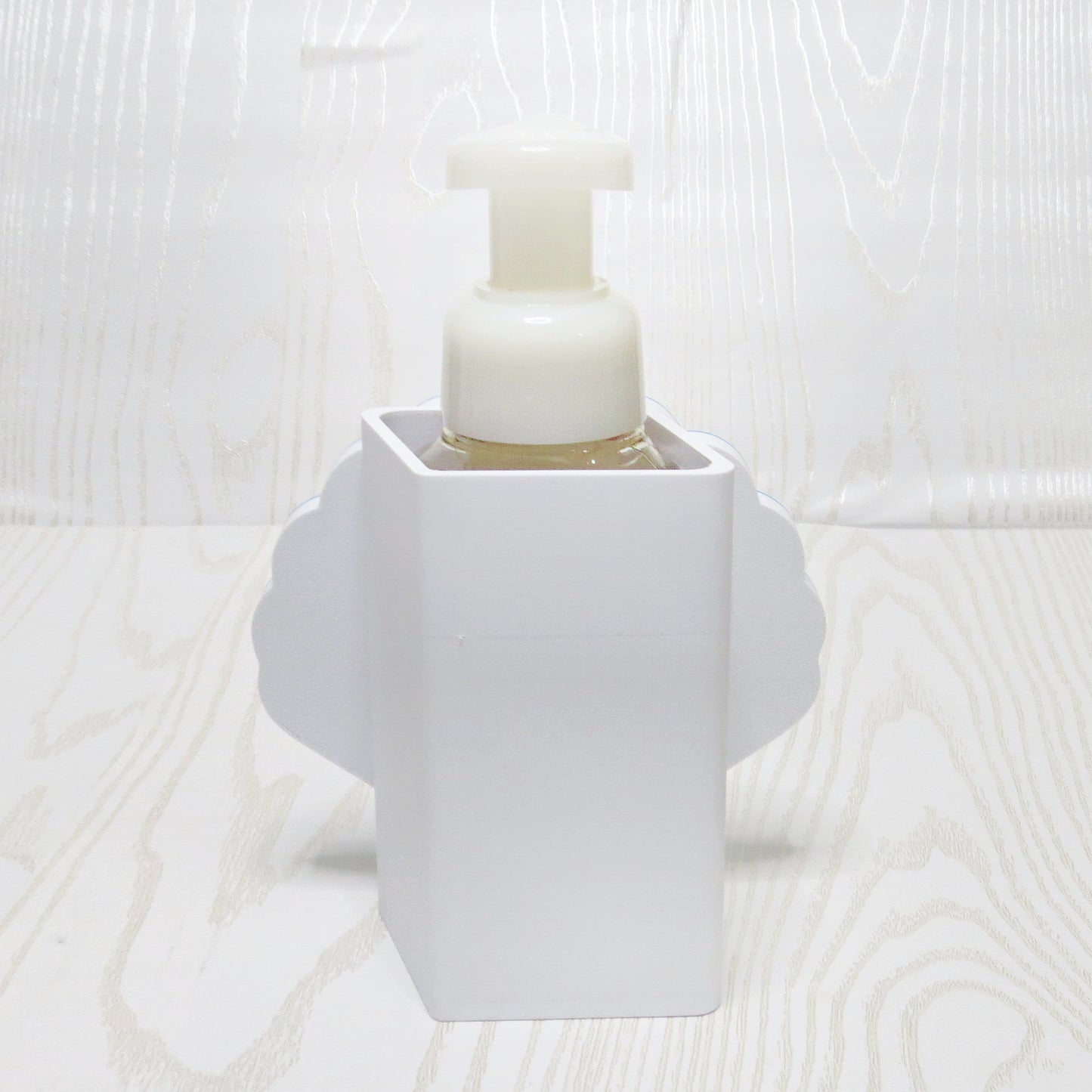 Seashell Foaming Soap Holder - Coastal Beach Bathroom Decor - Nautical Counte... - top view showing pump opening