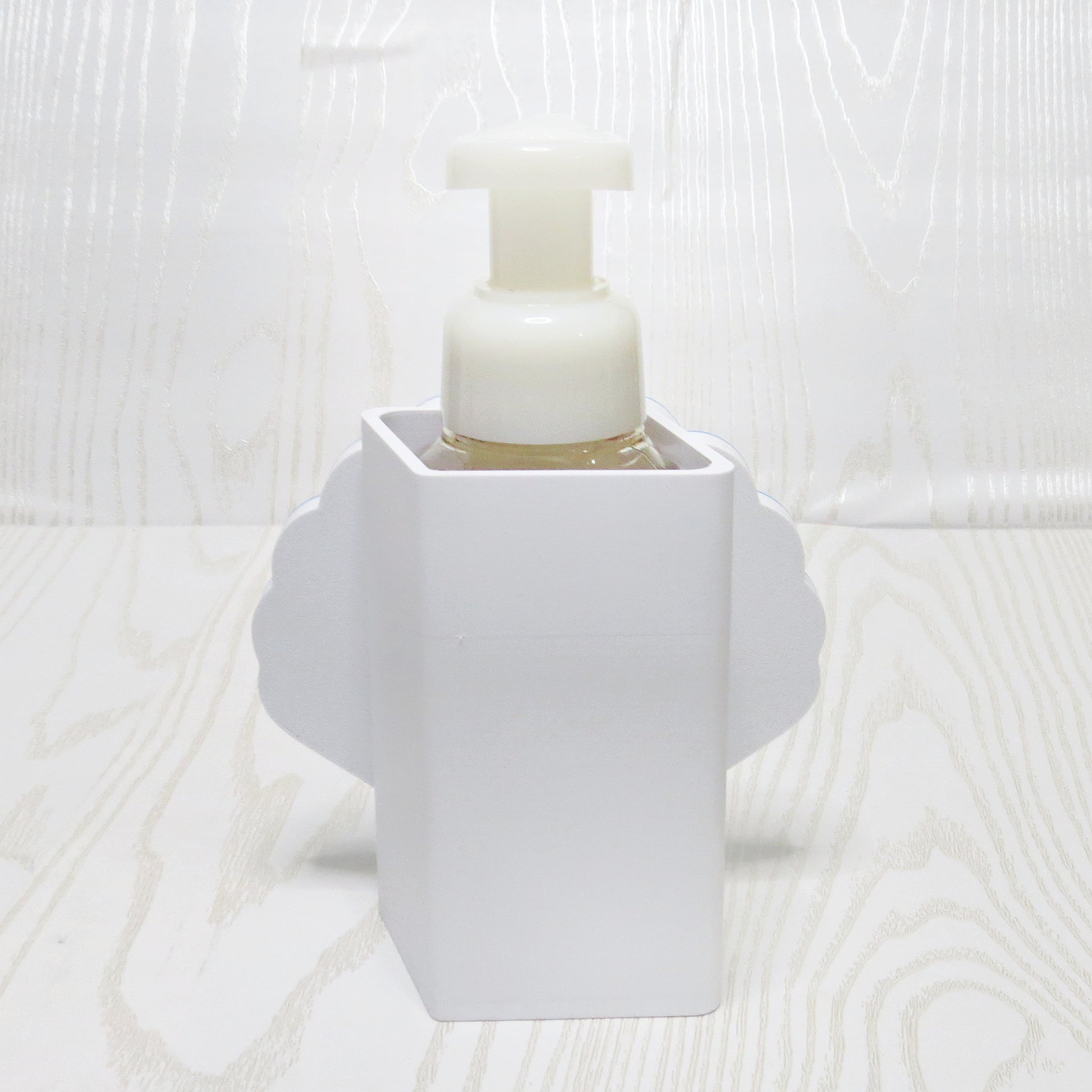 Seashell Foaming Soap Holder - Coastal Beach Bathroom Decor - Nautical Counte... - top view showing pump opening