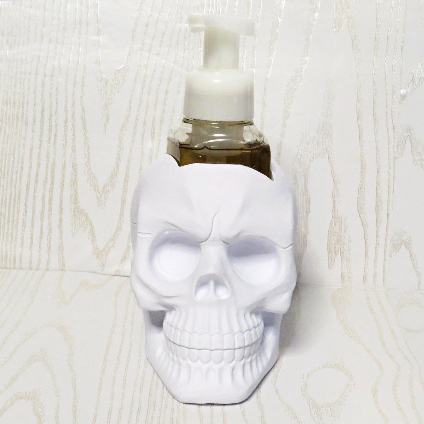 white-3d-printed-realistic-skull-head-foaming-soap-holder-hollow-eyes-cheekbones-teeth-nose-cavity-halloween-gothic-bathroom-decor