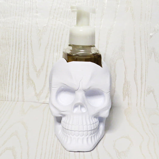 white-3d-printed-realistic-skull-head-foaming-soap-holder-hollow-eyes-cheekbones-teeth-nose-cavity-halloween-gothic-bathroom-decor