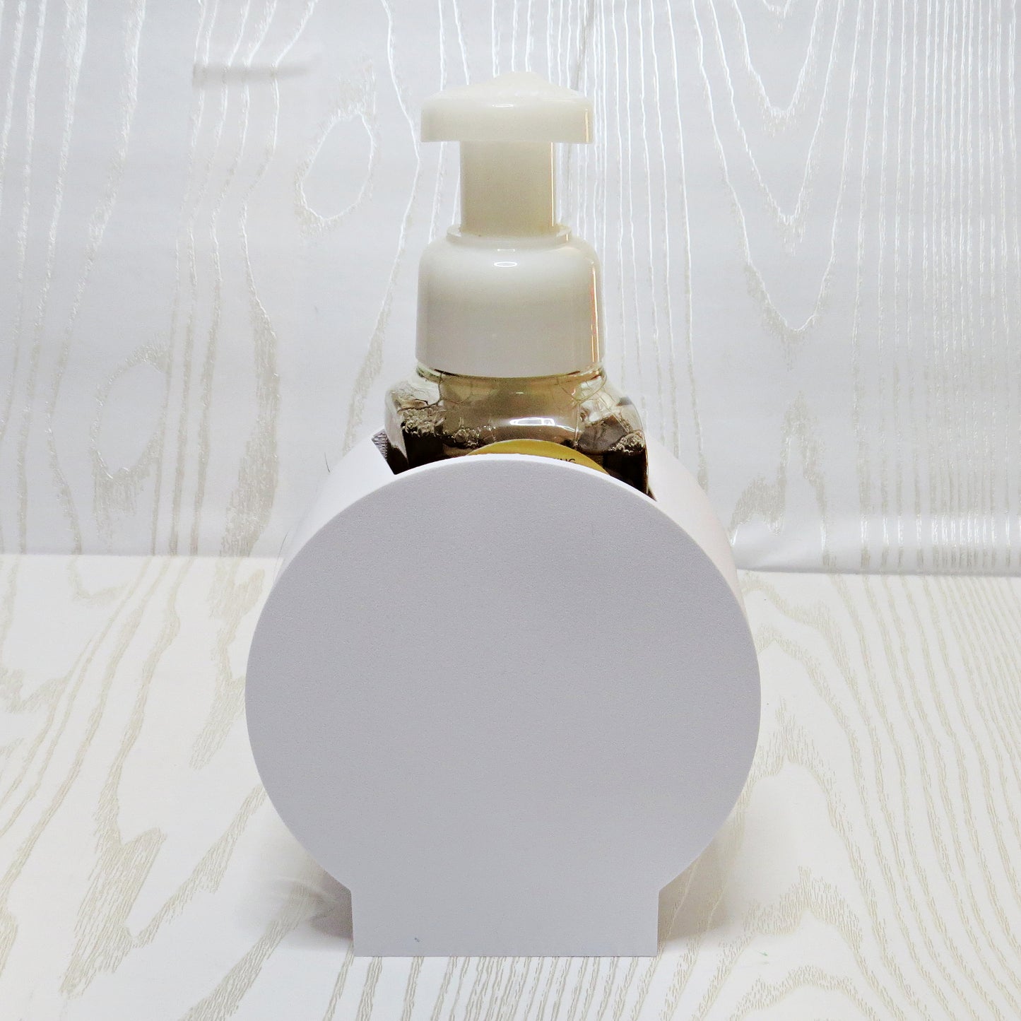 Soccer Ball Foaming Soap Holder - Sports Bathroom Decor for Kids & Soccer Fans - top view showing pump opening