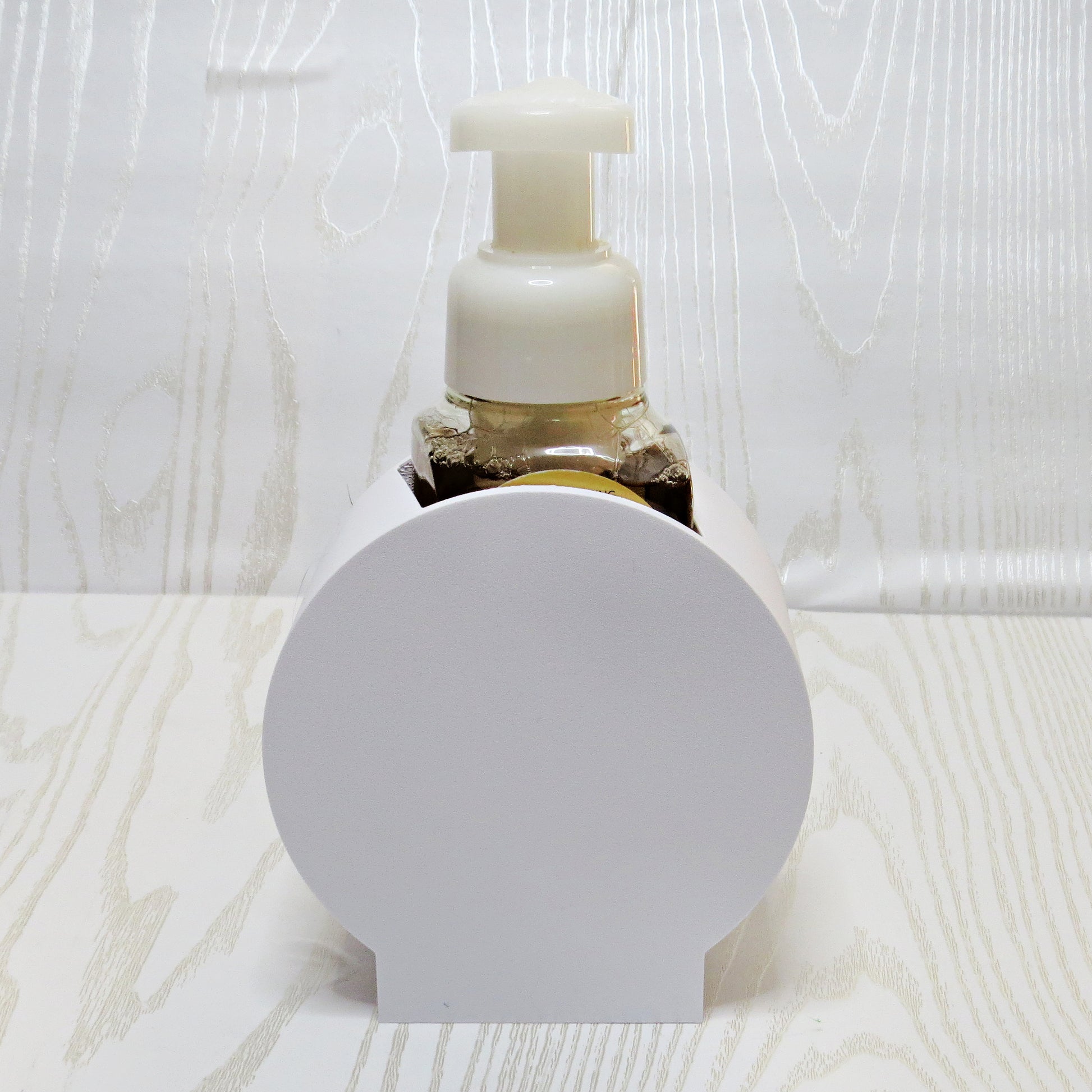 Soccer Ball Foaming Soap Holder - Sports Bathroom Decor for Kids & Soccer Fans - top view showing pump opening