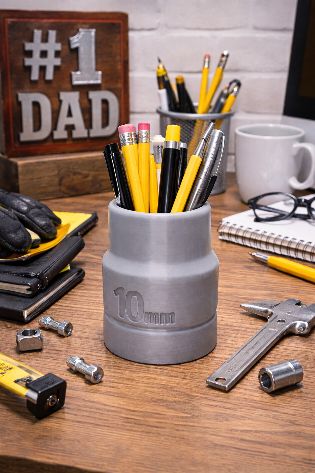10mm Socket Foaming Soap Holder - Funny Dad Gift - top view showing pump opening