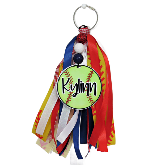 Softball Bag Tag Personalized with Name for Backpack or Sports Bag Gift – Pin Me ID for Girls – Identification Toddler Teen Accessories