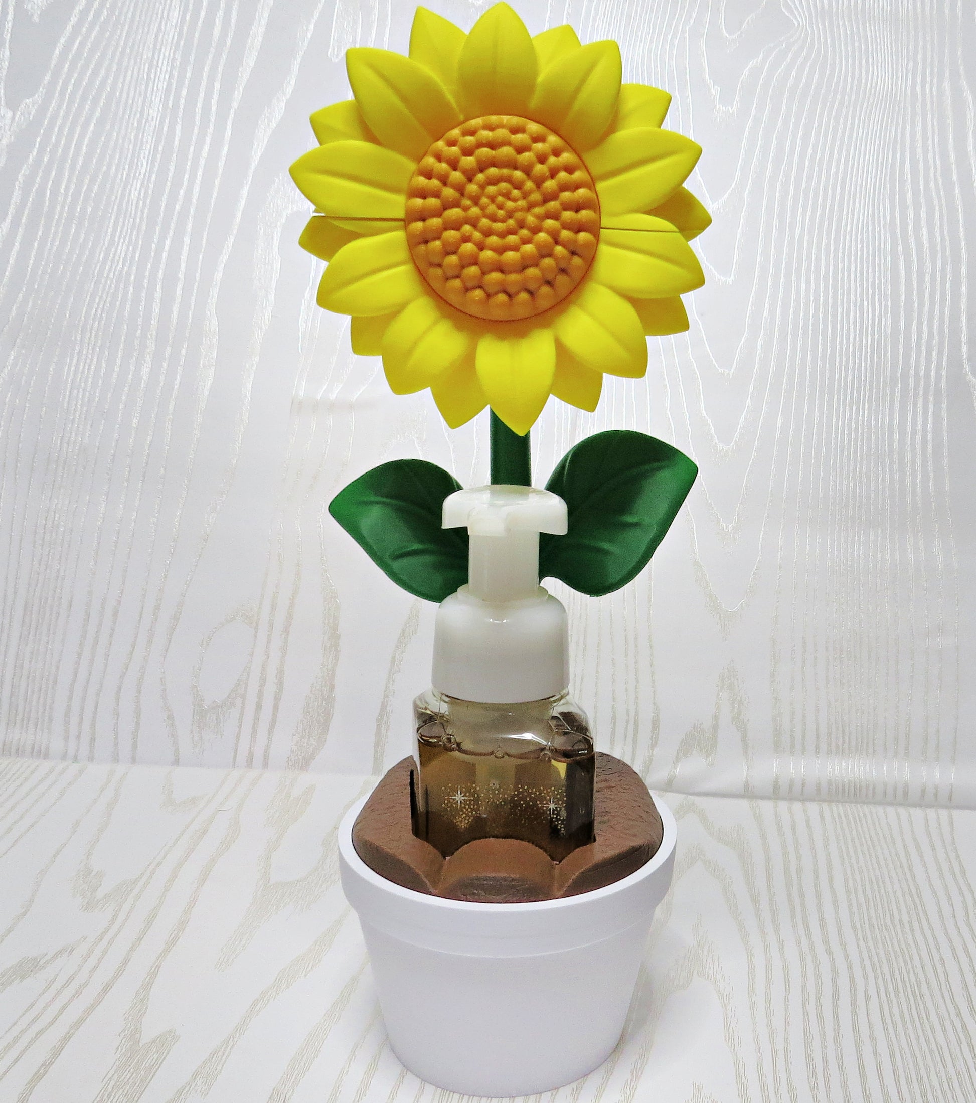 Sunflower foaming soap holder kitchen sink decor