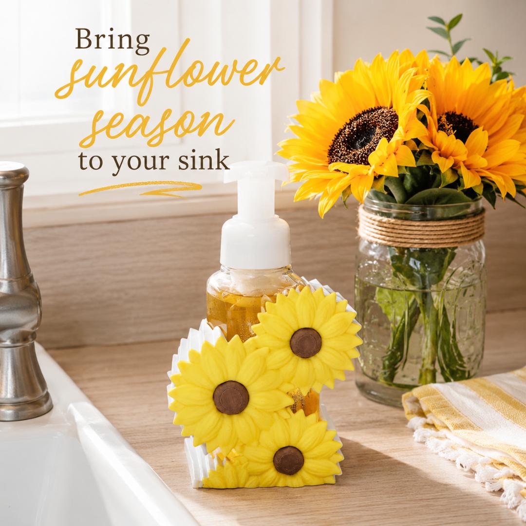 Sunflower Foaming Soap Holder – Farmhouse Bathroom & Kitchen Counter Decor