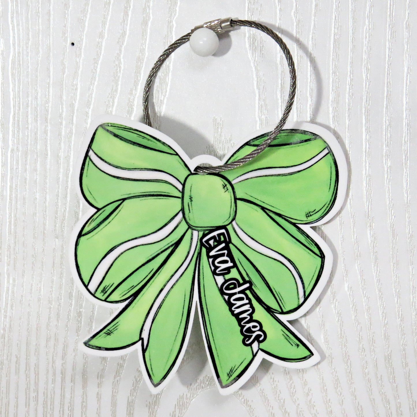 Personalized Tennis Ball Bag Tag with Name for Backpack Sports Bag - Custom Kids Acrylic ID - Game Day Gift