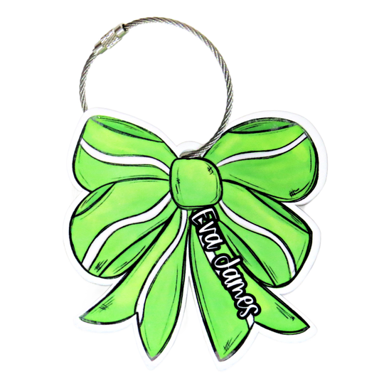 Personalized Tennis Ball Bag Tag with Name for Backpack Sports Bag - Custom Kids Acrylic ID - Game Day Gift