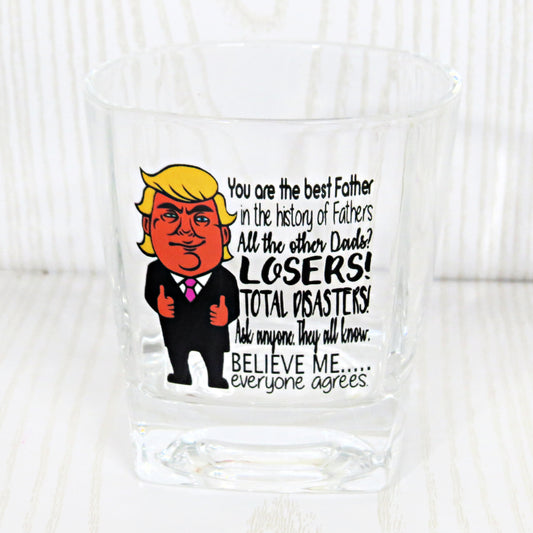 Best Dad Ever All the Other Losers Whiskey Glass from Kids Son Daughter - Father's Day Funny Gift for Men 8 Ounce