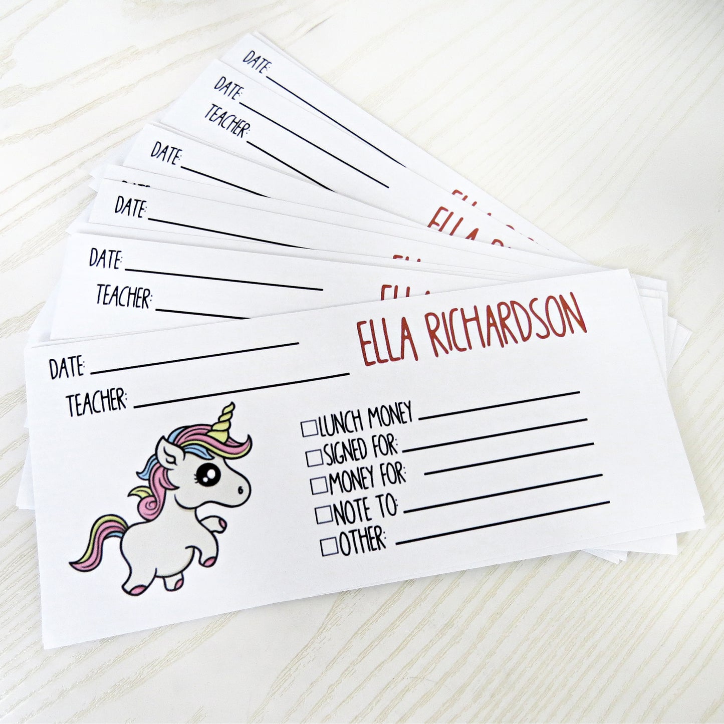Personalized School Envelopes - Custom Teacher Envelopes - Notes to Teacher Envelope - Lunch Money Envelopes -