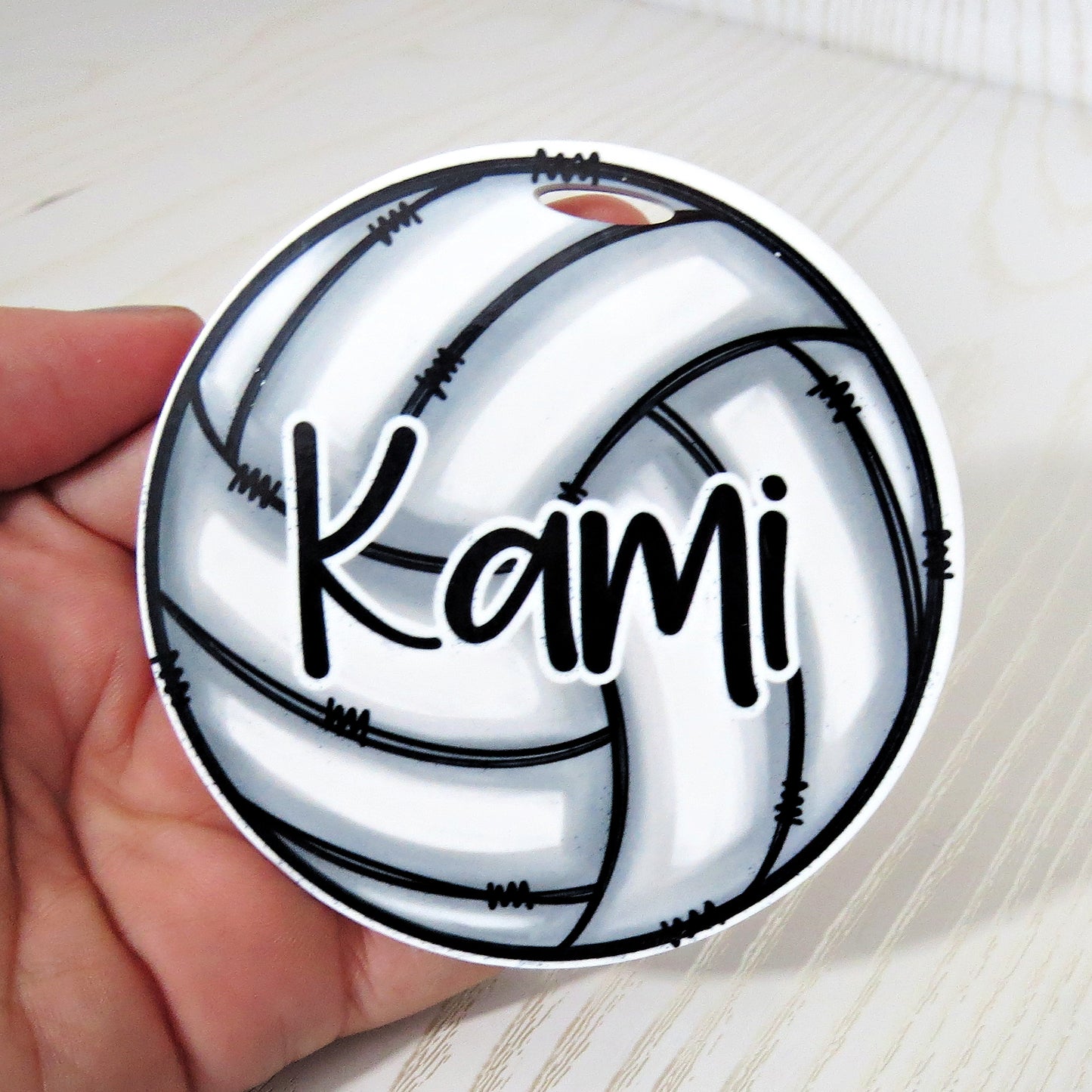 Personalized Volleyball Bag Tag | Custom Name Sports Keychain